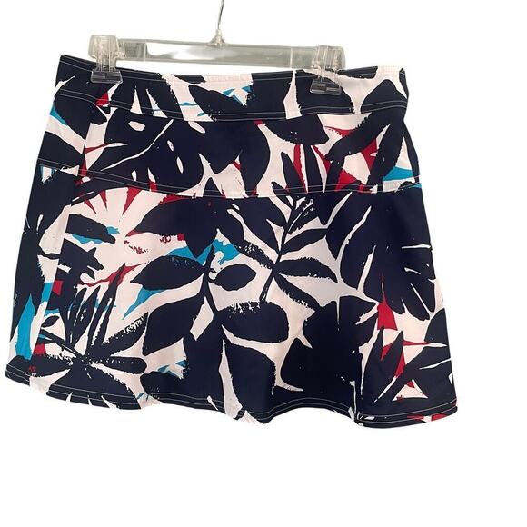 Chaps Sport Size 8 Golf Skort Skirt Attached Short Red Blue Floral Preppy - Picture 1 of 6